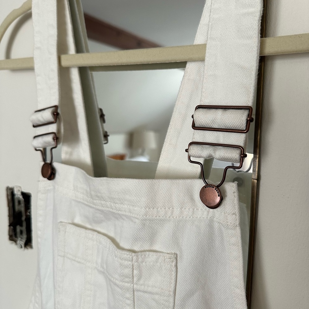 Boden Women’s White Jean Overalls NWT